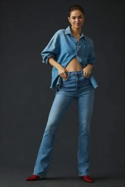 Budget 😉 MOTHER The High Waisted Smokin' Double Heel 👖 Jeans COUNTY LINE 🎁