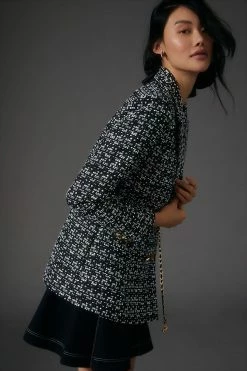Best Pirce ???? Maeve Double-Breasted Tweed Jacket BLACK ???? -Beach Riot Shop unnamed file 114