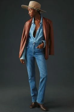 Best Pirce 🥰 Maeve Bombshell Slim Straight 👖 Jeans DENIM MEDIUM BLUE 👏