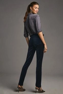 Best deal 🛒 Paige Hoxton High-Rise Skinny Velvet Pants DEEP NAVY ✔️ -Beach Riot Shop unnamed file 1165