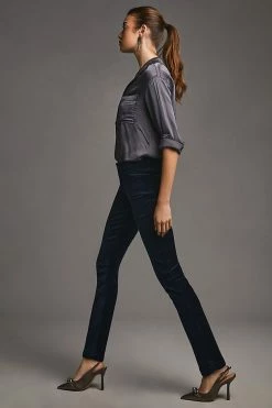 Best deal 🛒 Paige Hoxton High-Rise Skinny Velvet Pants DEEP NAVY ✔️ -Beach Riot Shop unnamed file 1166