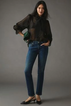 New ❤️ Citizens Of Humanity Ella Mid-Rise Crop Slim ???? Jeans SKY LANTERN ????