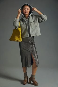 Budget ❤️ By Anthropologie Hooded Shacket GREY ????