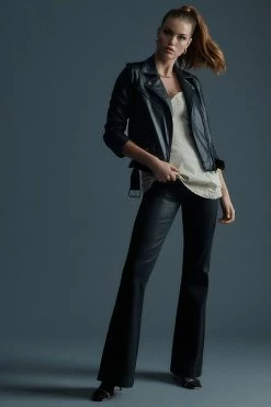 Wholesale ???? Paige Genevieve ???? Coated Flare ???? Jeans BLACK ????