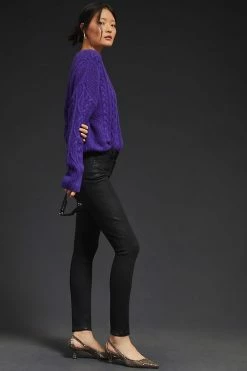 Best Pirce ???? Paige Hoxton High-Rise ???? Coated Skinny ???? Jeans BLACK ✨ -Beach Riot Shop unnamed file 1316