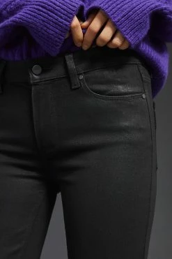Best Pirce ???? Paige Hoxton High-Rise ???? Coated Skinny ???? Jeans BLACK ✨ -Beach Riot Shop unnamed file 1317