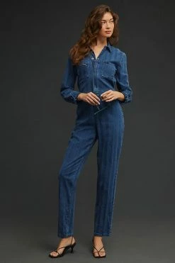 Deals ???? Lee Union-All Denim Jumpsuit LIGHT STRIPE ????
