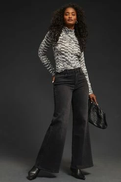 New ⌛ Good American Good Waist Palazzo ???? Jeans BLACK ????