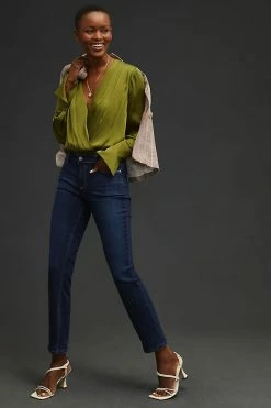 Beach Riot Shop 35 Flash Sale 😀 Paige Brigitte Mid-Rise Cropped Boyfriend 👖 Jeans DENIM DARK 🔥