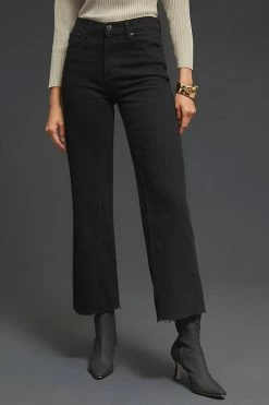 Alternative view of Outlet ???? ASKK NY High-Rise Wide-Leg Crop ???? Jeans BLACK RESIN ????