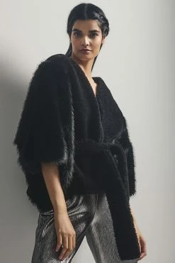 Top 10 ???? By Anthropologie Belted Fur Cape NEUTRAL ⭐