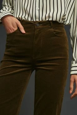 Discount ???? Paige Genevieve High-Rise Flare ???? Jeans DARK GREEN ???? -Beach Riot Shop unnamed file 2083