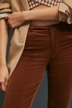 Best Pirce ???? Paige Cindy High-Rise Straight Corduroy Pants DARK ORANGE ???? -Beach Riot Shop unnamed file 2347