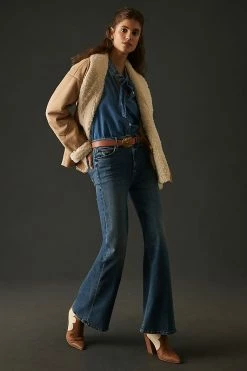 Discount ❤️ MOTHER The Roller Skimp High-Rise ???? Jeans DENIM MEDIUM BLUE ????
