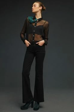 Alternative view of Hot Sale ???? Paige Genevieve High-Rise Flare ???? Jeans BLACK SHADOW ????