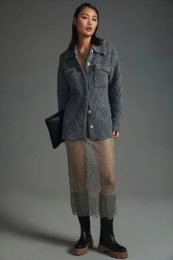 Promo ???? Flat White Sweater ???? Coat DARK GREY ????