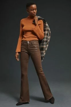 Promo ⌛ Frame Le High Flare ???? Coated ???? Jeans DARK CHOCOLATE ????