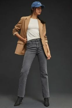 Promo ???? Good American Curve High-Rise Straight ???? Jeans BLACK297 ✔️