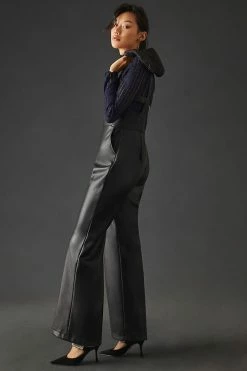 Top 10 ???? Bagatelle Faux Leather Jumpsuit BLACK ????