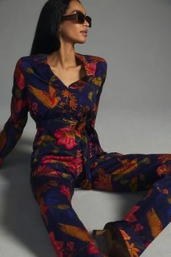 Best reviews of ???? Farm Rio Tie-Waist Jumpsuit BLUE MOTIF ????