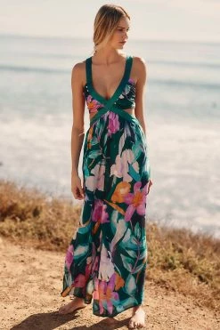 Best reviews of π By Anthropologie V-Neck Jumpsuit BLUE MOTIF β