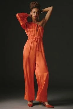 Discount ???? Farm Rio One-Shoulder Jumpsuit ORANGE ????