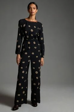 Cheap ???? Farm Rio Long-Sleeve Cutout Jumpsuit BLUE MOTIF ???? -Beach Riot Shop unnamed file 3324