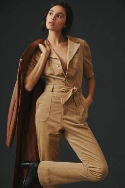 Buy ✨ Paige Mayslie Corduroy Jumpsuit TAN CORDUROY ✔️ -Beach Riot Shop unnamed file 3339