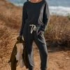 Best Sale ???? Spiritual Gangster Vida Off Shoulder Sherpa Jumpsuit CARBON ???? -Beach Riot Shop unnamed file 3375