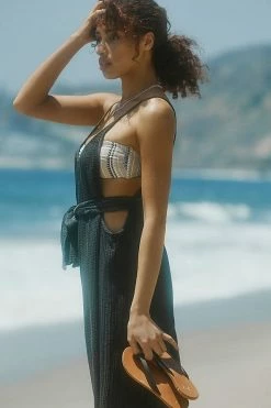 Discount 😍 By Anthropologie Tie-Front Cover-Up Jumpsuit BLACK 🔥 -Beach Riot Shop unnamed file 3432