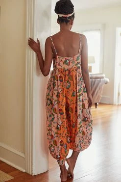 Cheapest ⭐ Anthropologie Printed Lounge Jumpsuit ORANGE MOTIF ???? -Beach Riot Shop unnamed file 3441
