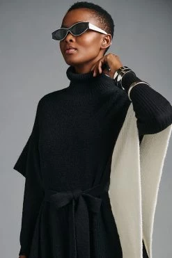 Buy ???? By Anthropologie Colorblock Poncho BLACK & WHITE ✨ -Beach Riot Shop unnamed file 3473