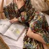 Best Pirce ???? By Anthropologie Boho Femme Sleep Kimono BLUE MOTIF ???? -Beach Riot Shop unnamed file 3475