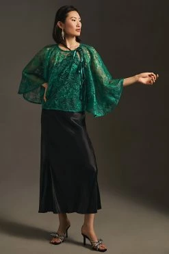 Budget ⭐ By Anthropologie Embellished Lace Cape GREEN ???? -Beach Riot Shop unnamed file 3493