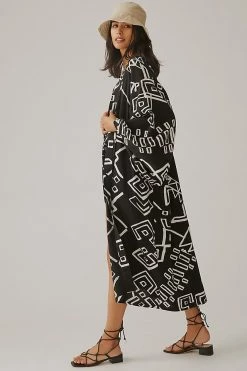 Top 10 ✔️ By Anthropologie Graphic Kimono BLACK ⌛
