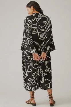 Top 10 ✔️ By Anthropologie Graphic Kimono BLACK ⌛ -Beach Riot Shop unnamed file 3507