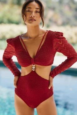 Budget ???? PatBO Textured Lycra One-Piece ???? Swimsuit WINE ???? 5 Budget ???? PatBO Textured Lycra One-Piece ???? Swimsuit WINE ???? -Beach Riot Shop unnamed file 3644