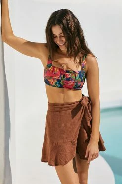 Cheapest ???? Farm Rio Square-Neck ???? Bikini Top MEDIUM PINK ????