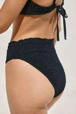 Hot Sale ???? By Anthropologie Water's Edge Aspen Smocked ???? Bikini Bottoms BLACK ???? -Beach Riot Shop unnamed file 3801