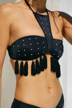 Cheapest ???? Beach Riot Quartz Beaded Tassel ???? Bikini Top BLACK ???? -Beach Riot Shop unnamed file 4154