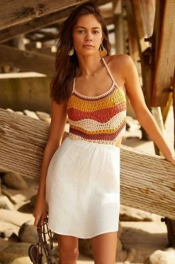 Budget ???? By Anthropologie Crochet Mini ???? Dress WHITE ????