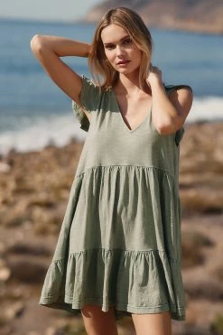Cheap ✔️ By Anthropologie V-Neck Knit ???? Dress MOSS ????