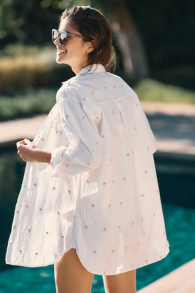 Malai Palmette Oversized Buttondown Cheapest ???? Malai Palmette Oversized Buttondown WHITE ???? -Beach Riot Shop unnamed file 4356