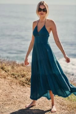 Hot Sale ???? By Anthropologie Smocked Halter ???? Dress BLUE ????