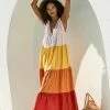 Wholesale ???? By Anthropologie Colorblock Maxi ???? Dress ORANGE MOTIF ????