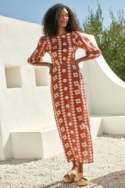 Discount ???? Encantadore Renata Terraguer Linen Maxi ???? Dress MANGO ????