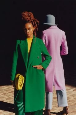 Top 10 ✨ Avec Les Filles Double-Breasted ???? Coat GREEN ????