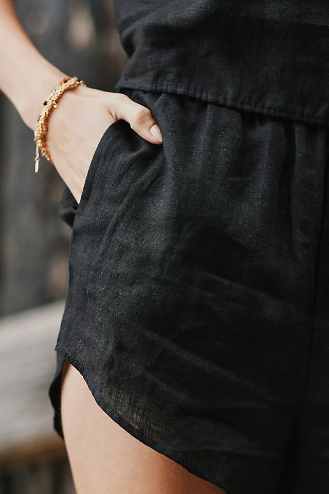 Best Pirce ???? Vitamin A Tallows Linen Shorts BLACK ???? 6 Best Pirce ???? Vitamin A Tallows Linen Shorts BLACK ???? - Image 4