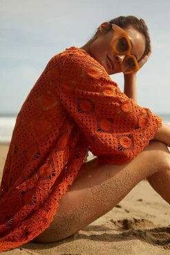 Best Pirce ???? By Anthropologie Fauxchet Robe COPPER ????