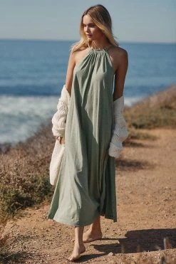 Beach Riot Shop 19 Flash Sale ⌛ By Anthropologie A-Line Maxi 👗 Dress MOSS ⌛